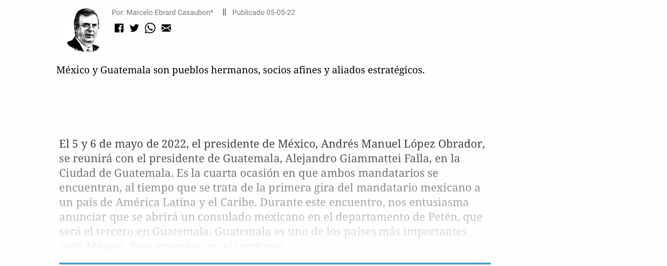 Lee más sobre el artículo Nota de El Periodico: «Guatemala: prioridad de la política exterior mexicana»